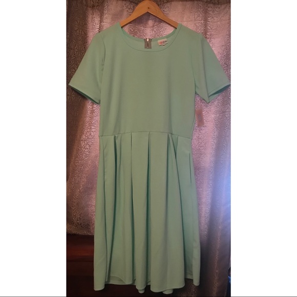 LuLaRoe Amelia Mint Green Dress Plus Size 2X NWT - Picture 3 of 8